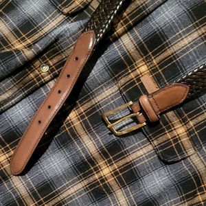 Brown Leather Men's Belt